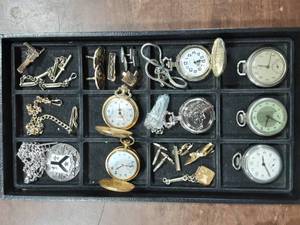 Pocket Watches, Watch Chains, Cuff Links, Tie Clips
