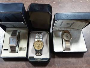 3-Mens Watches 2-Seiko & 1-Hamilton