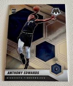 lot 8 image: Anthony Edwards RC 2020-21 Mosaic #210 Rookie Minesota Timberwolves Basketball Card