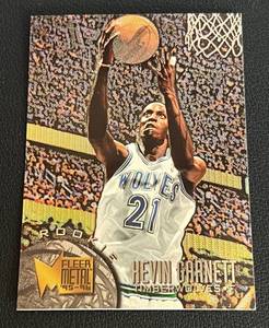 lot 24 image: Kevin Garnett RC 1995-96 Fleer Metal  #167 Rookie Minnesota Timberwolves Basketball Card