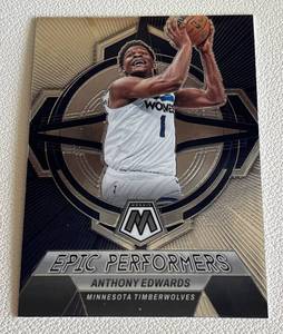 lot 29 image: Anthony Edwards 2022-23 Mosaic Epic Performers Insert #16 Minnesota Timberwolves Basketball Card