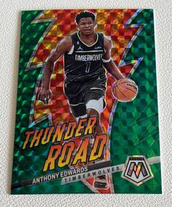 lot 31 image: Anthony Edwards Thunder Road Green Prizm 2022-23 Mosaic #15 Minnesota Timberwolves Basketball Card