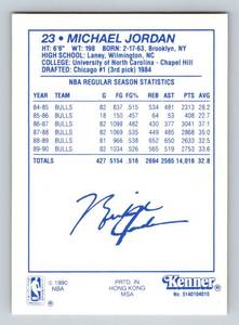 lot 7 image: Michael Jordan 1989 Kenner Starting Lineup #23 Basketball Card