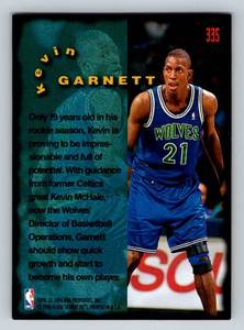 lot 41 image: Kevin Garnett RC 1995-96 Fleer Firm Foundation #335 Rookie Minnesota Timberwolves Basketball Card