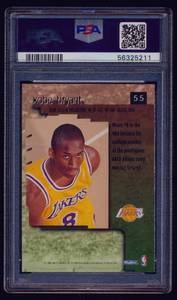 lot 3A image: Kobe Bryant RC PSA 9 Mint 1996 Skybox Premium #55 Rookie Basketball Card