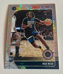 lot 21A image: Naz Reid RC 2019-20 Hoops Premium Stock #253 Rookie Minnesota Timberwolves Basketball Card