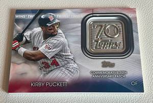 lot 26A image: Kirby Puckett 70th Anniversary Patch 2021 Topps #T70P-KP Minnesota Twins Baseball Card