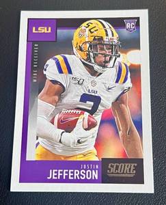 lot 27A image: Justin Jefferson RC 2020 Score #430 Minnesota Vikings Rookie Football Card