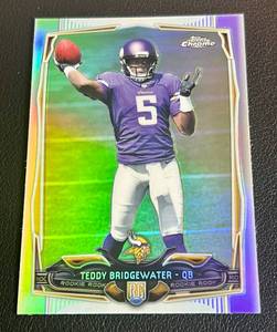 lot 32A image: Teddy Bridgewater RC 2014 Topps Chrome #173 Rookie Minnesota Vikings Football Card