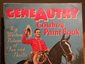 lot 41 image: LARGE 1940 Gene Autry Coloring Book by Merrill