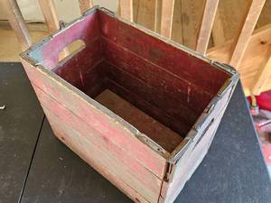 lot 90 image: Antique Folding Wooden Box with Great Paint Patina