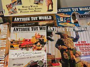 lot 41A image: Large Collection of Antique Toy World Magazines and the Book Toys Go to War