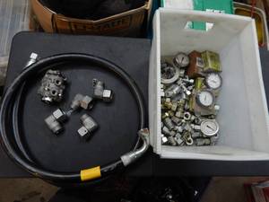 lot 56 image: Assortment of new hydraulic fittings ,gauges and hose