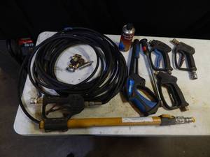 lot 66 image: Pressure washer handles, hoses and fittings