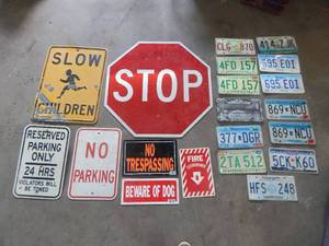 lot 92 image: street signs and license plates
