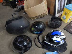 lot 98 image: Assortment of Motorcycle Helmets. (Few are missing foam)