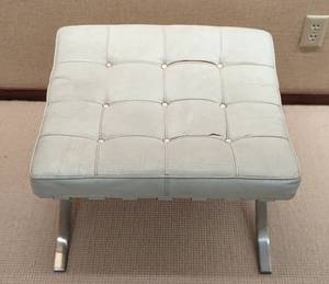 lot 7A image: Vintage Mies van der Rohe for Knoll Barcelona Leather Ottoman #1