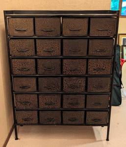 lot 43 image: Large Bronze Painted Metal Storage Cabinet