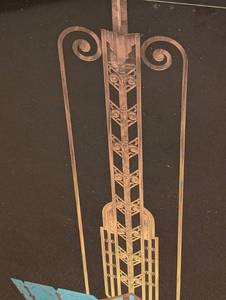 lot 60A image: Framed Art Deco Light Fixture Print