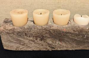 lot 69A image: Large Reclaimed Wood Candleholder