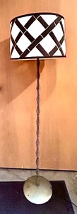 lot 64 image: Tall Floor Lamp with Weave Look Shade