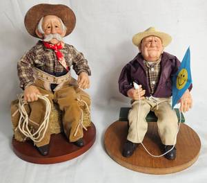 lot 23 image: Nanas Family Wyoming Pete #823132 and Uncle Rudy #199014 Dolls by Richard Simmons