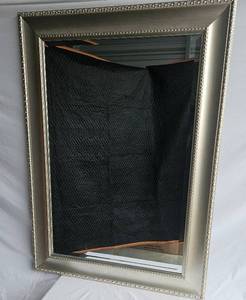 lot 7 image: SilverGrey Frame Wall Hanging Mirror 31.5 W x 43.5 H x .75 D