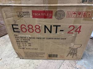 2 Nature Finish 24 Counter Height Swivel Chairs