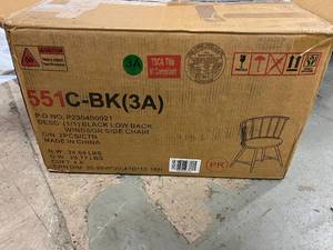 2 Black Low Back Windsor Side Chairs
