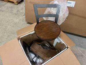 2 Red Brown Finish 24 Swivel Metal Counter Height Chair