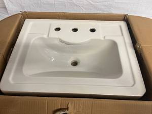 24 x 28 Canvas White Bathroom Sink