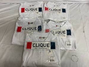 5 White Polo Shirts - XXXL