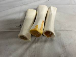 3 Filled Dog Bones - Beef, Cheese & Bacon, and Peanut Butter