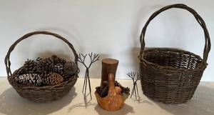 Misc.  Woven Woven Baskets & More With Large Pine Cones