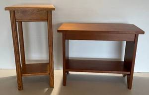 Two Small Wood Side Tables