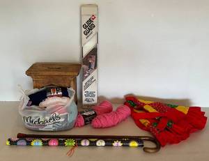 Misc. Yarn, Vintage Wooden Stool & More