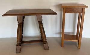 Two Small Wood Side Tables