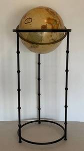 Vintage Relief Globe With Metal Stand