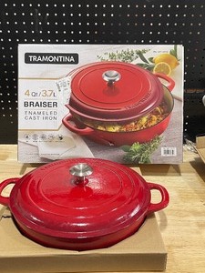 4 Quart Braiser Enameled Cast Iron