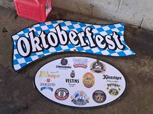 lot 50 image: Lot of (2) Octoberfest theme Signs