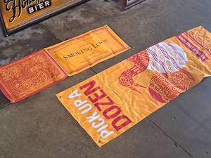 lot 53 image: Lot of (2) Smoking Loon Banners