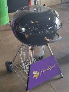 lot 65 image: Minnesota Vikings  Grown Royal logo Charcoal BBQ Grill (New)