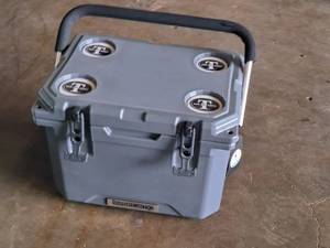 lot 68 image: Mr. & Mrs. T logo Chest Cooler