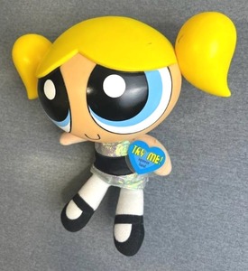 lot 10 image: Vintage Powerpuffs Girls Bubbles Doll with Hard Head (Needs Batteries) and Vintage Tomy Bananas In Pajamas Purple Mouse Plush Toy (Needs Batteries)