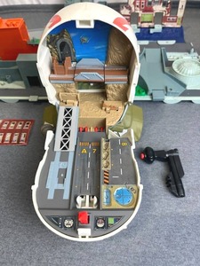 lot 15 image: 2001 Micro Machines Super Stunt City Semi Tanker Truck Folding Playset and 1997 Micro Machines Galoob Fighter Jet Pilot Mini Playset