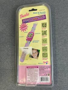 lot 24 image: Vintage 2001 Mattel Oregon Scientific Barbie Math N Secrets Tech Bracelet Watch (Sealed)