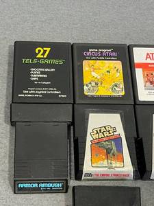 lot 50 image: Vintage Atari 2600 Video Game Lot including Star Wars The Empire Strikes Back, Qbert, Circus Atari and More
