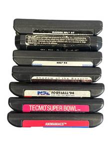 lot 54 image: SEGA Genesis Video Game Lot including Animaniacs, Tecmo Super Bowl, Shadow of the Beast, and More