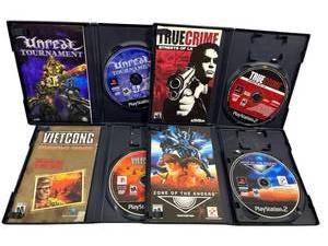 lot 128 image: PS2 M Video Games - True Crime Streets of LAVietcong Purple HazeZone of The EndersUnreal Tournament