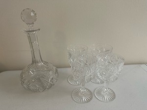 lot 79 image: Crystal Decanter And Wine Glass